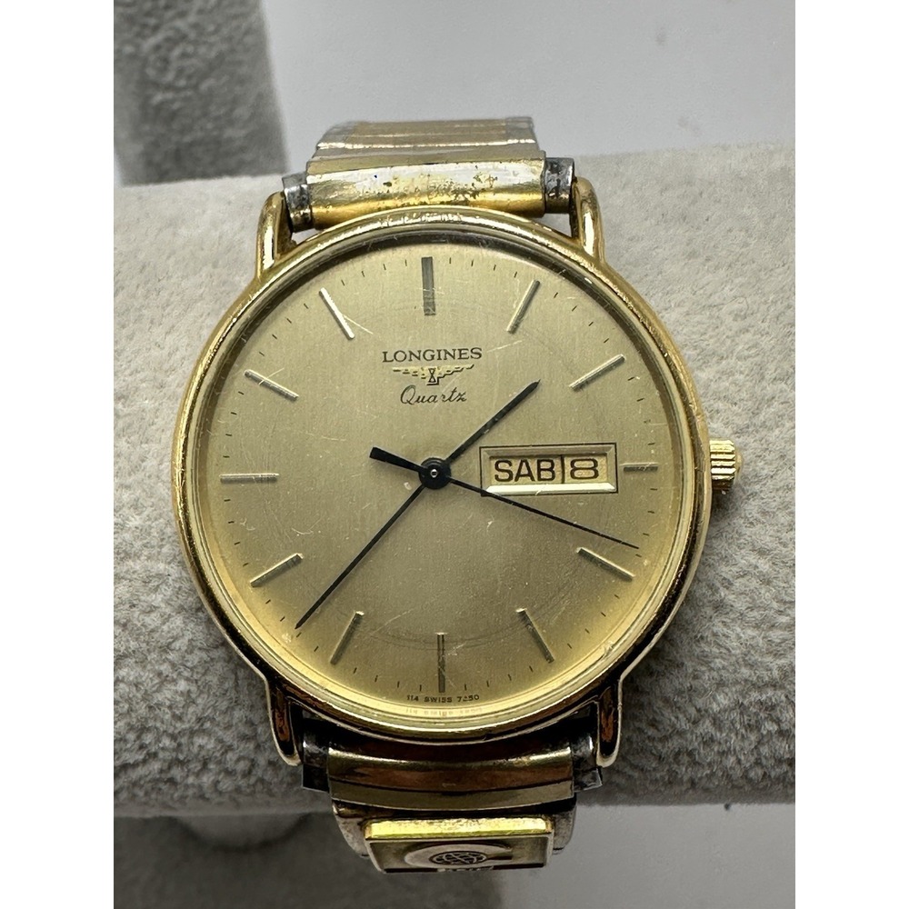 Longines 114 7250 New Battery Mens‎ Swiss Watch 33MM 7" Stretch Band ANRPL CO M9